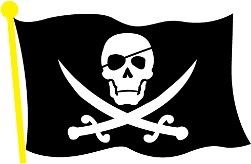 Pirate Flag Png - Skull And Crossbones Flag Clipart (500x325), Png Download