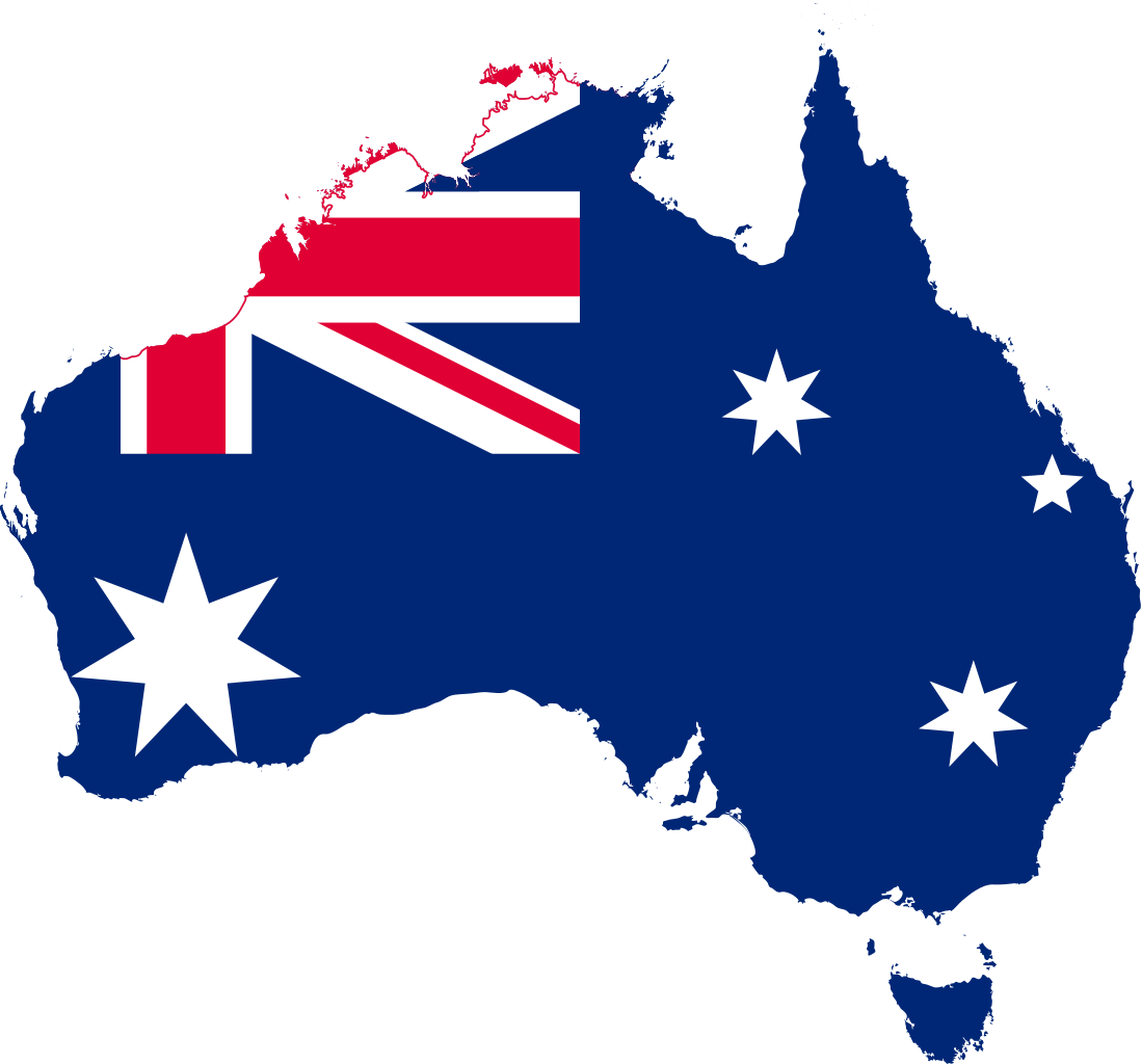 Map Flag Clipart Transparent Background - Australian Flag On Australia (1098x1024), Png Download