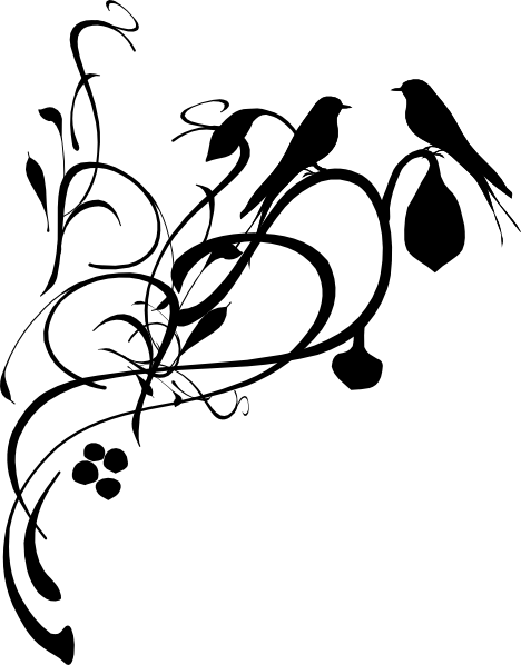 Birds On A Branch Svg Clip Arts 468 X 598 Px (468x598), Png Download