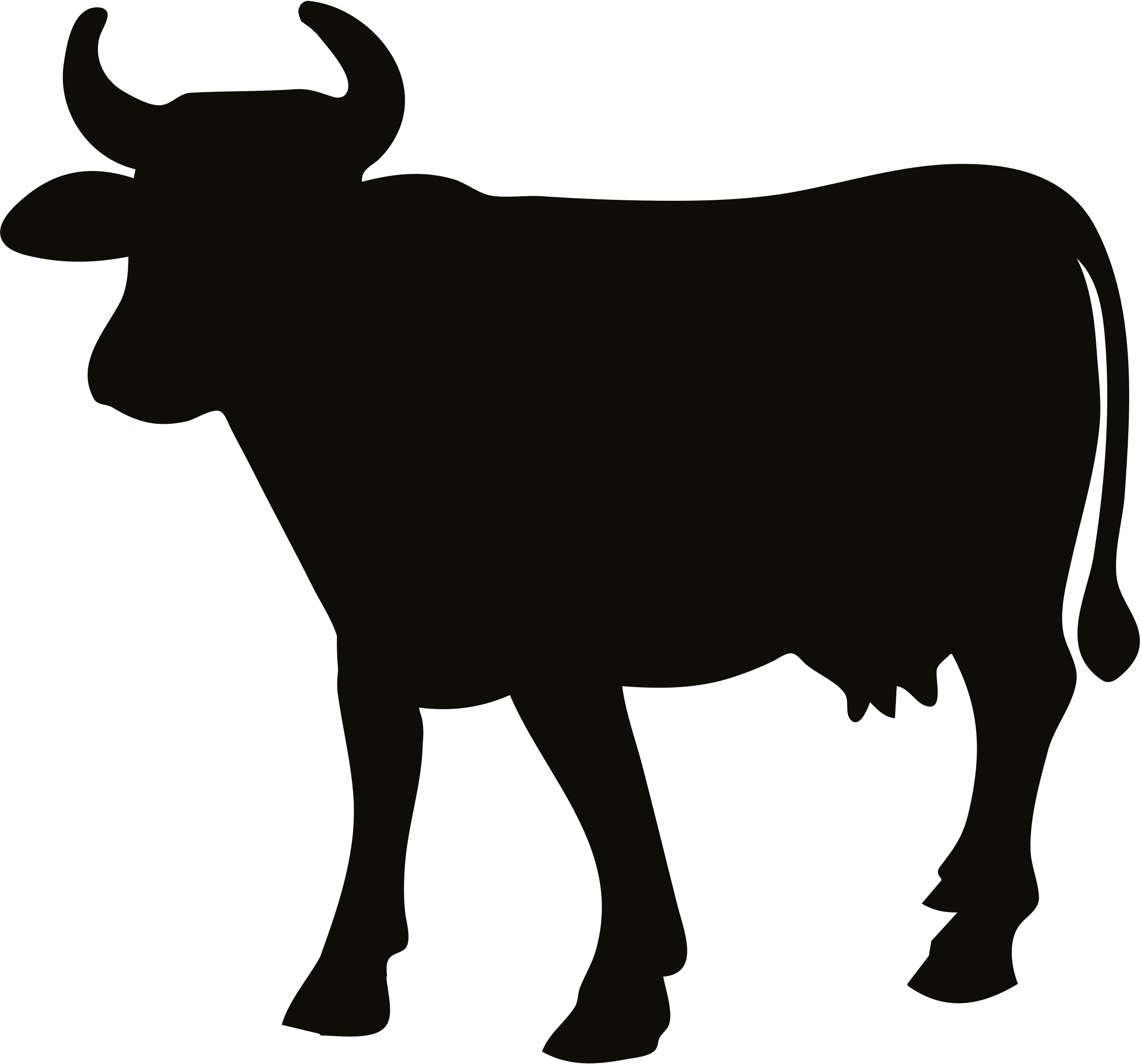 Cow Silhouette Cliparts Free Download Clip Art - Cow Silhouette Png (2500x2332), Png Download