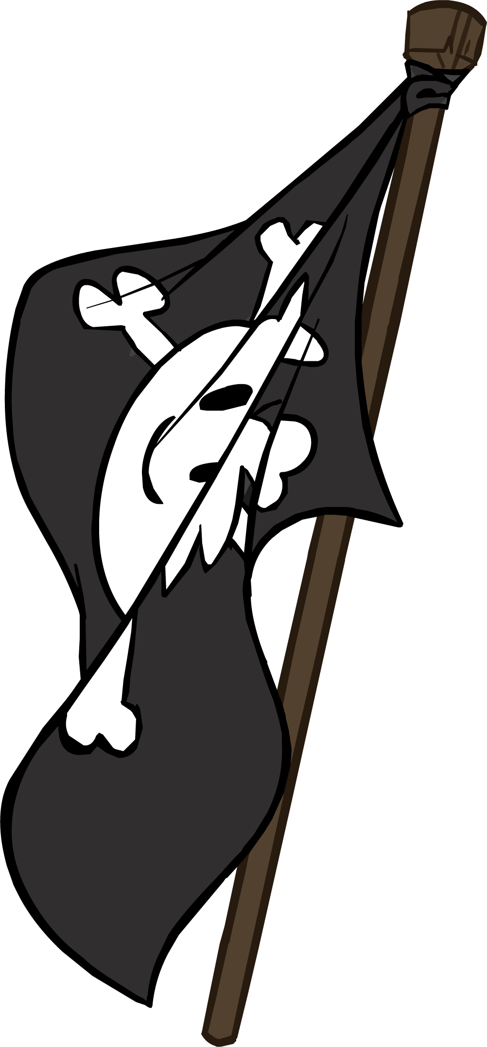 Pirate Flag - Pirata Club Penguin (1002x2153), Png Download