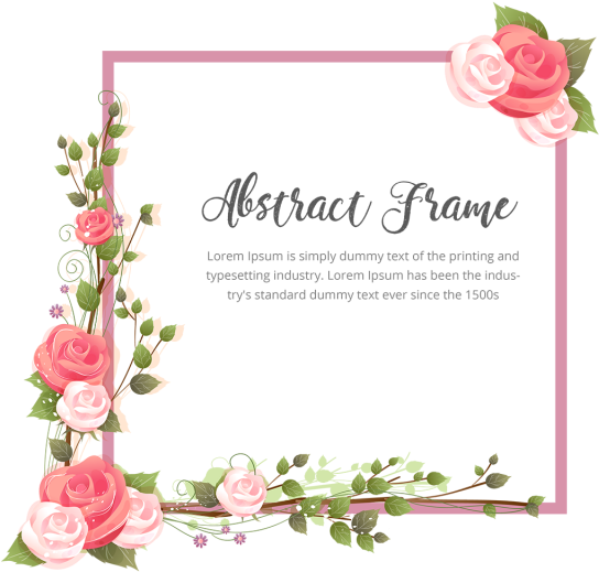 Download Resumen De Marco Flor Rosa Con Ramas - Marco De Flores