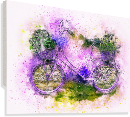 Bicycle Osg Print - Watercolor Painting (429x387), Png Download