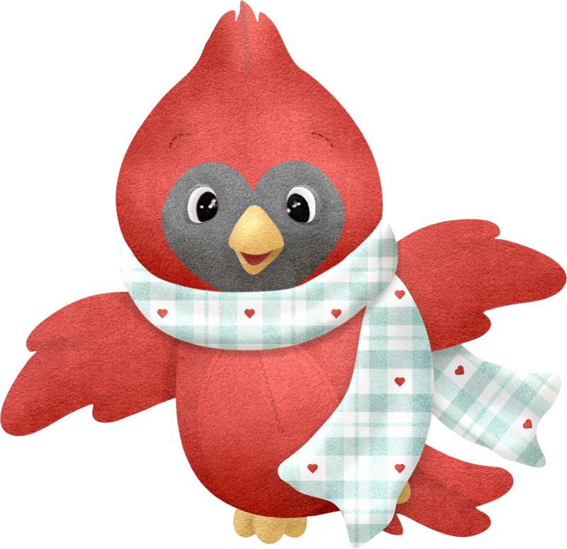 Bow Png Bird Clip Art And Navidad - Winter Bird Clipart (800x774), Png Download