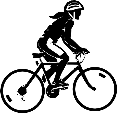 Woman On A Bike - Biking Black And White (400x400), Png Download