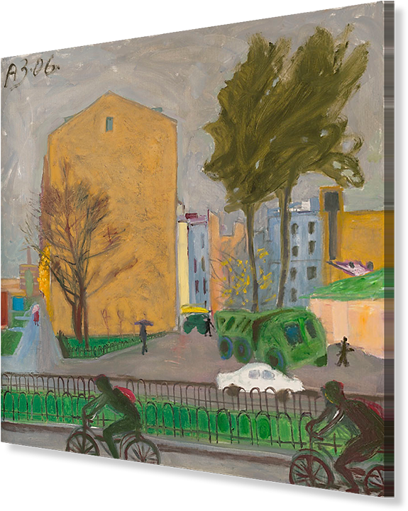 Cyclists At Petrogradskaya, Artist Anatoly Zaslavsky - Petrogradskiy (600x746), Png Download
