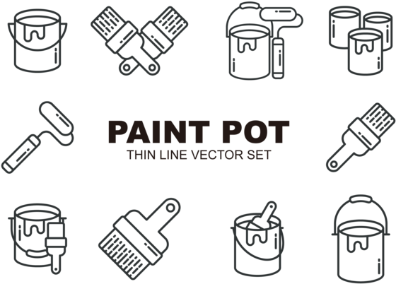 Paint Pot Icons Vector - Vector Graphics (669x490), Png Download