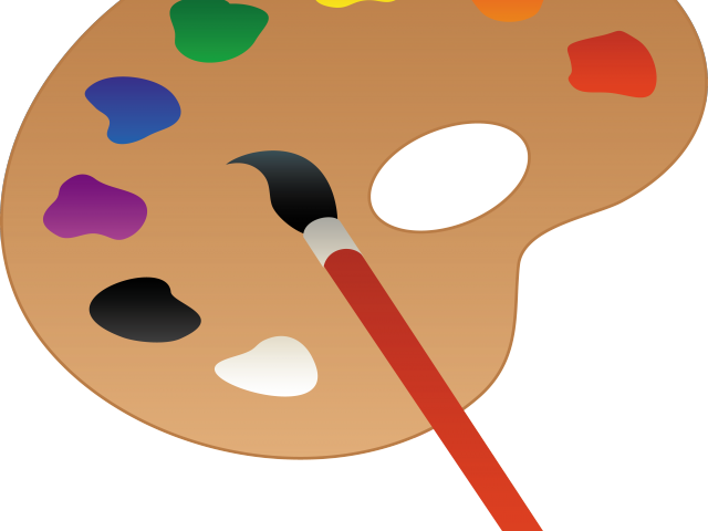 Paint Brush And Pallet (640x480), Png Download