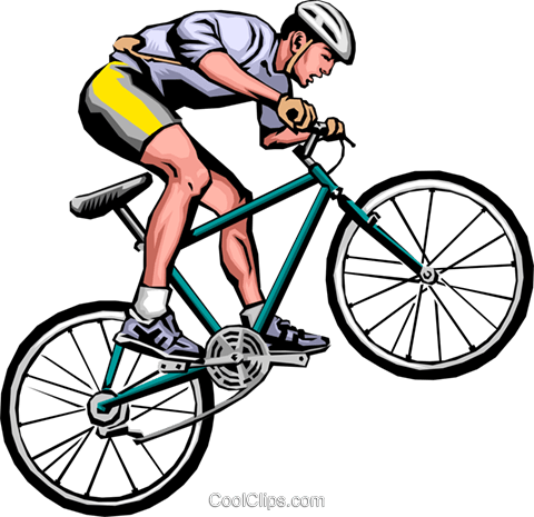 Cycling Clipart Mountain Bike - Man On Bike Clip Art (480x465), Png Download