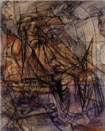 Asger Jorn's Collections - Oil Painting (556x430), Png Download