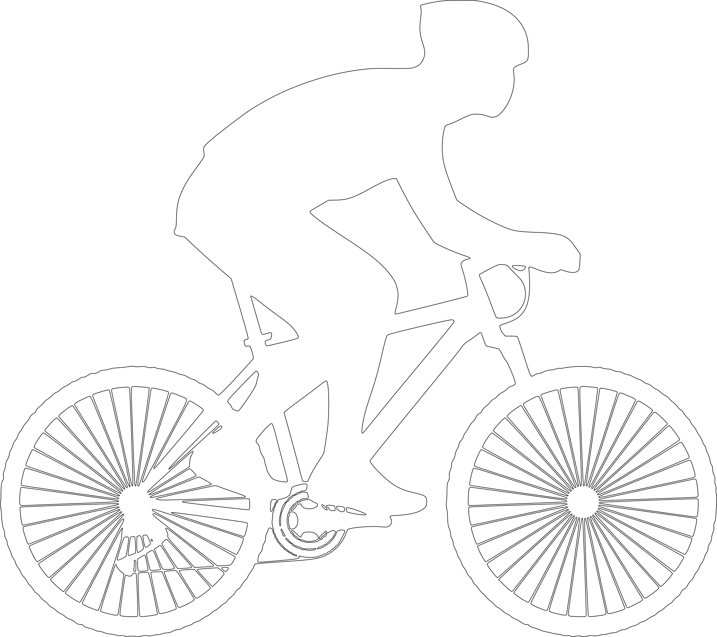 This Free Icons Png Design Of Silhouette Of A Cyclist (2400x2131), Png Download