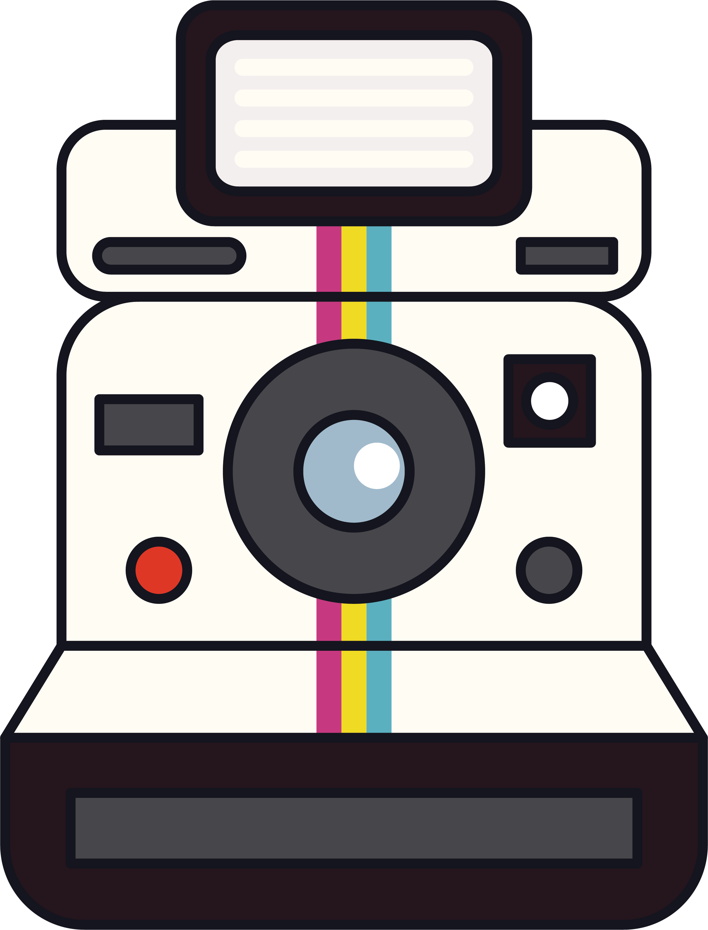 Image Black And White Stock Clip Image Springless - Polaroid Camera Clipart (2310x3034), Png Download