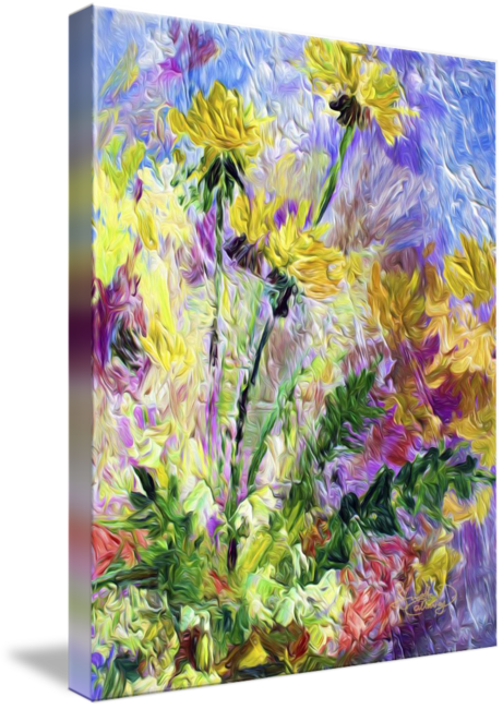 "modern Decor Dandelion Flowers" By Ginette Callaway - Dandelions Botanical Oil Painting (461x650), Png Download