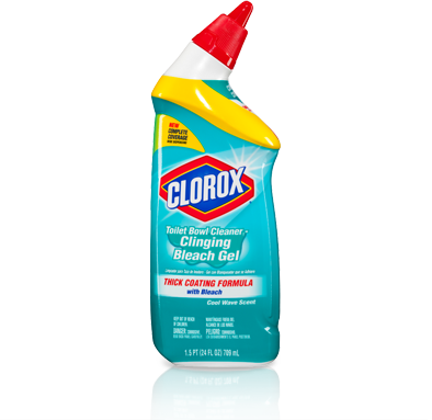 Clorox Clinging Bleach Gel Toilet Cleaner - Clorox Bleach Disinfects Toilet Bowl Cleaner Fresh (394x383), Png Download