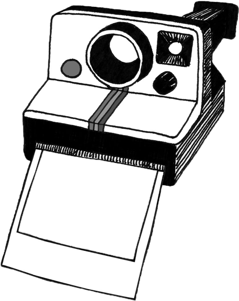 Polaroid Camera Clipart Black And White - Polaroid Camera Clipart Transparent (489x614), Png Download