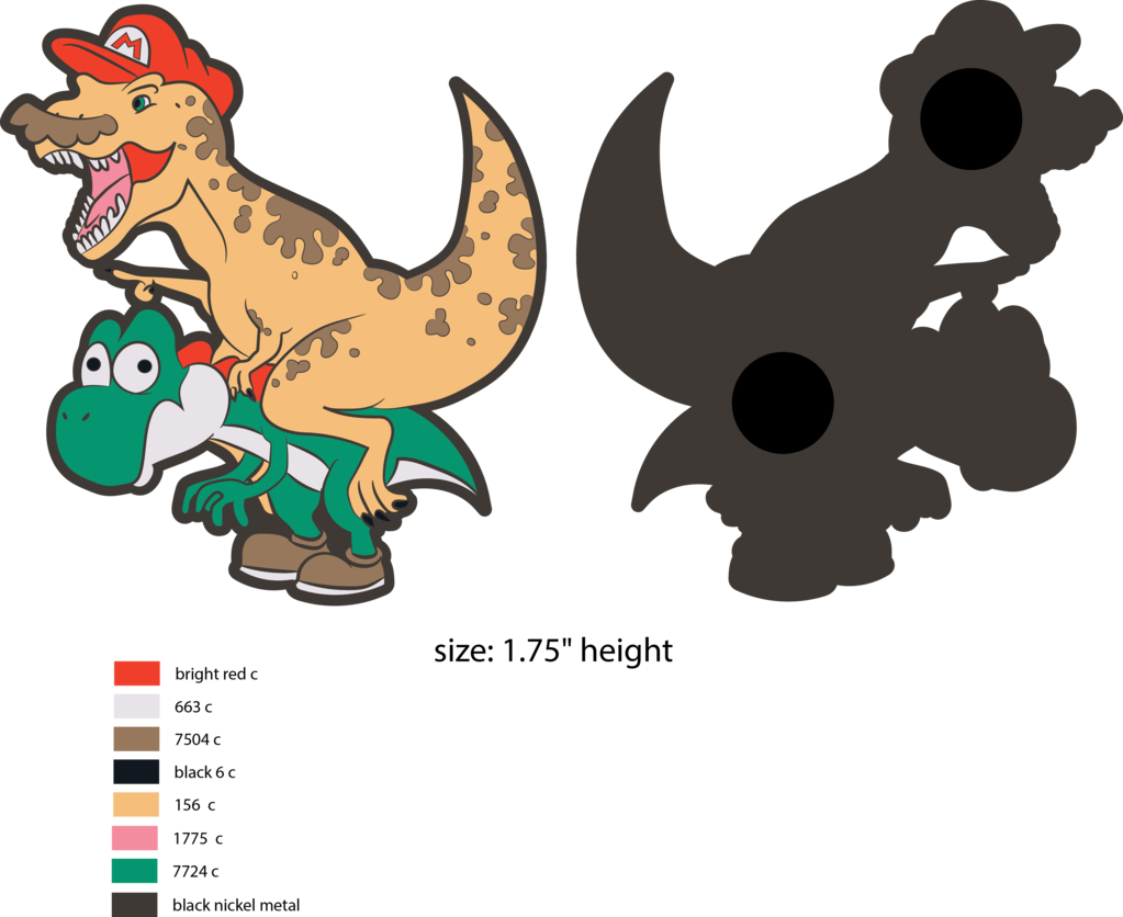 Dino Mario Odyssey Pin - Cartoon (1023x836), Png Download