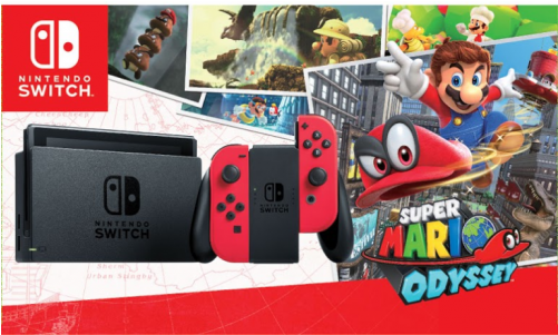 Switch Super Mario Odyssey Bundle-500x500 - Nintendo Switch Mario Odyssey Edition (500x500), Png Download