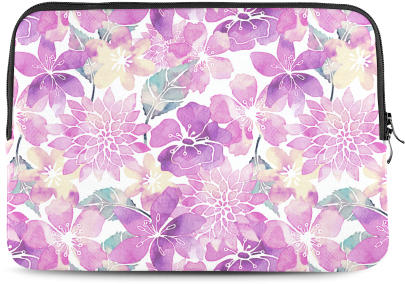 Watercolor Flower Pattern Macbook Air 13" - Purple Watercolor Heart Png (500x500), Png Download