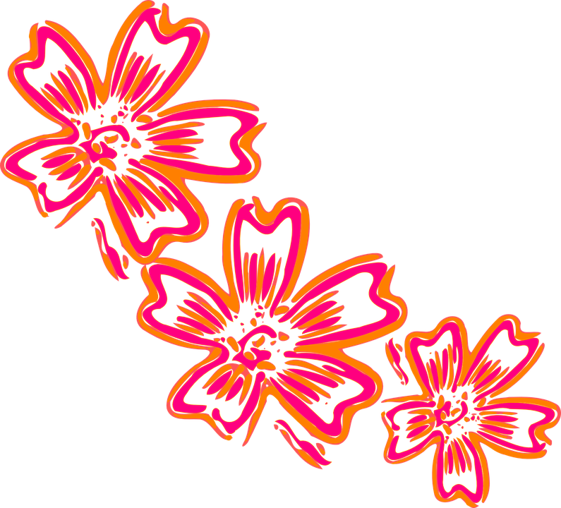 Cluster Of Flowers Cartoon (795x720), Png Download