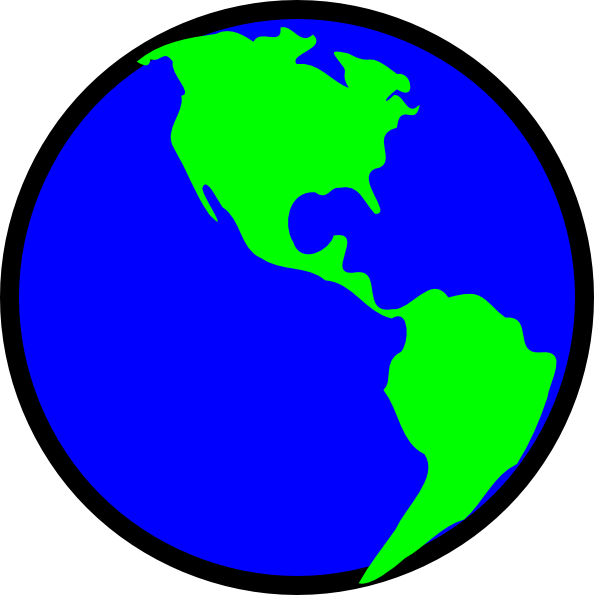 Clipart Earth Clip Art - Earth Green And Blue Color (594x595), Png Download