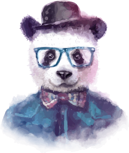 Ink It - Watercolor Hipster Anımals (420x568), Png Download