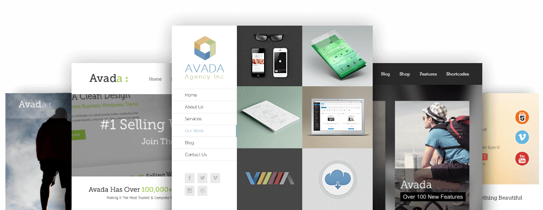 Avada Theme Wordpress (1100x426), Png Download