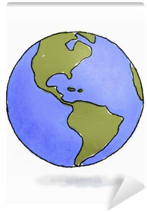 Hand Drawn Sketchy Earth Pencil And Watercolors Wall - Globe (400x400), Png Download