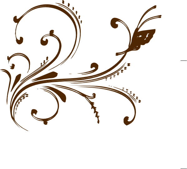 Brown Floral Design With Butterfly Svg Clip Arts 600 (600x540), Png Download