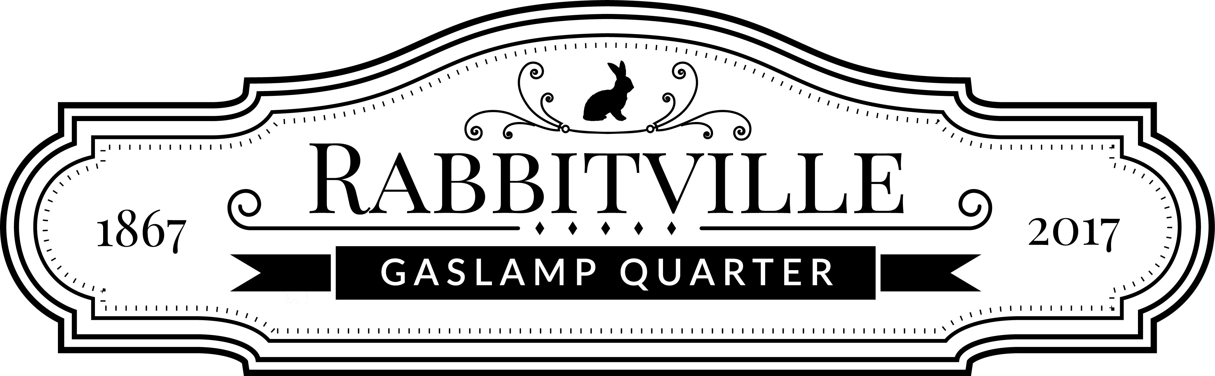 Official Rabbitville Logo Gaslamp San Diego - San Diego (4006x1239), Png Download