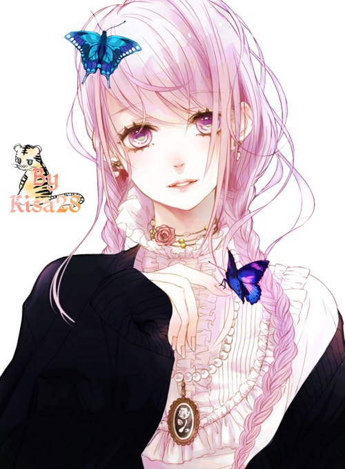 Beaux Dessins ♀ - Anime Girl Pink Hair (500x679), Png Download