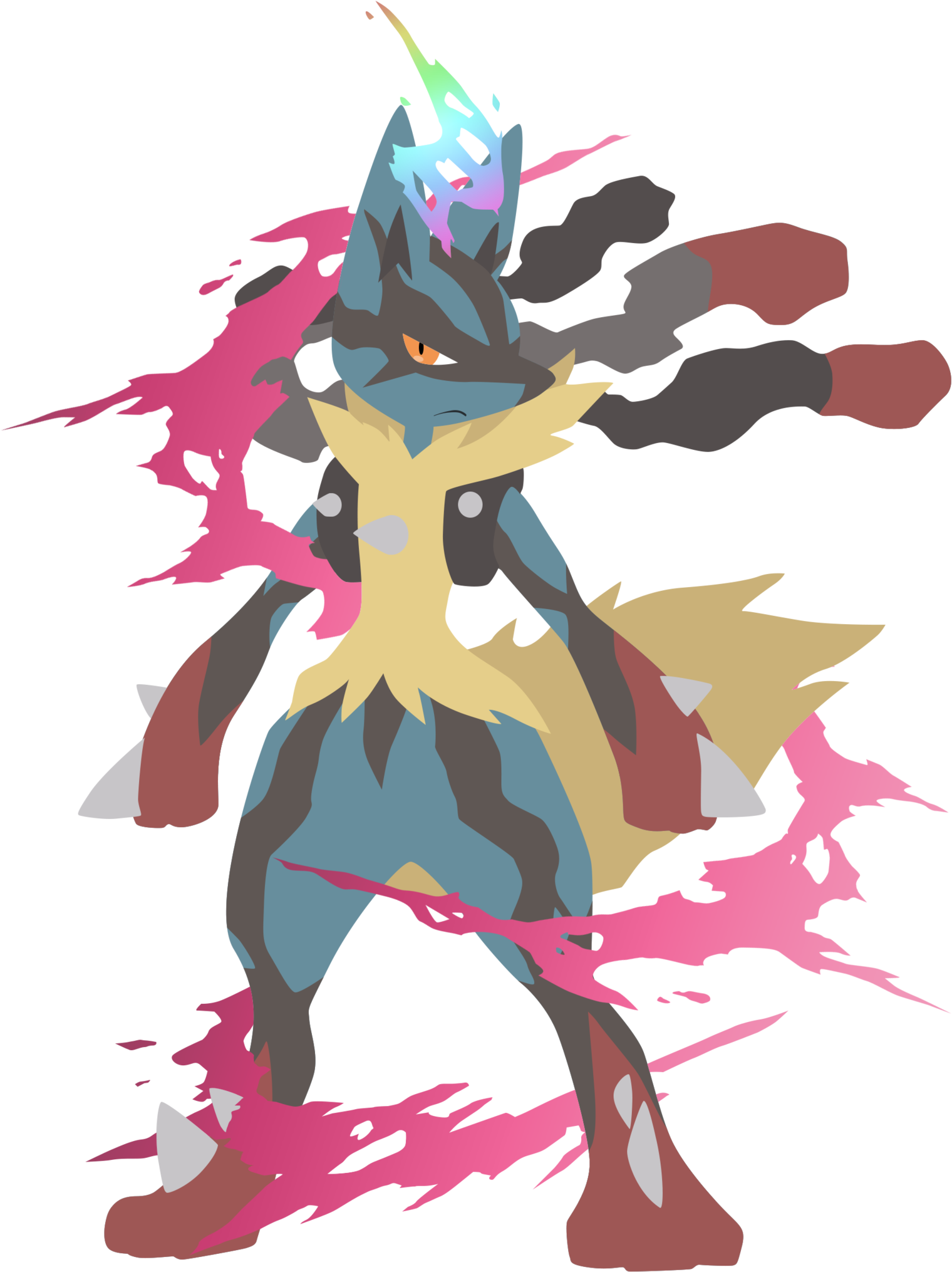 Pokemon Vector By Firedragonmatty - Pokemon Mega Lucario Png (1600x2128), Png Download