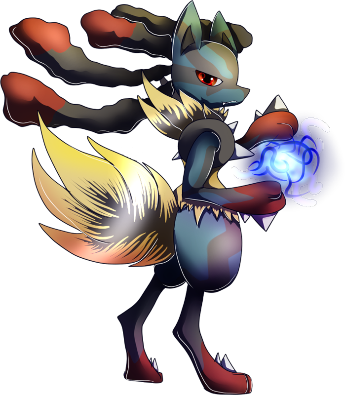Shiny Mega Lucario Pokédex - Mega Lucario Shiny Png (699x800), Png Download