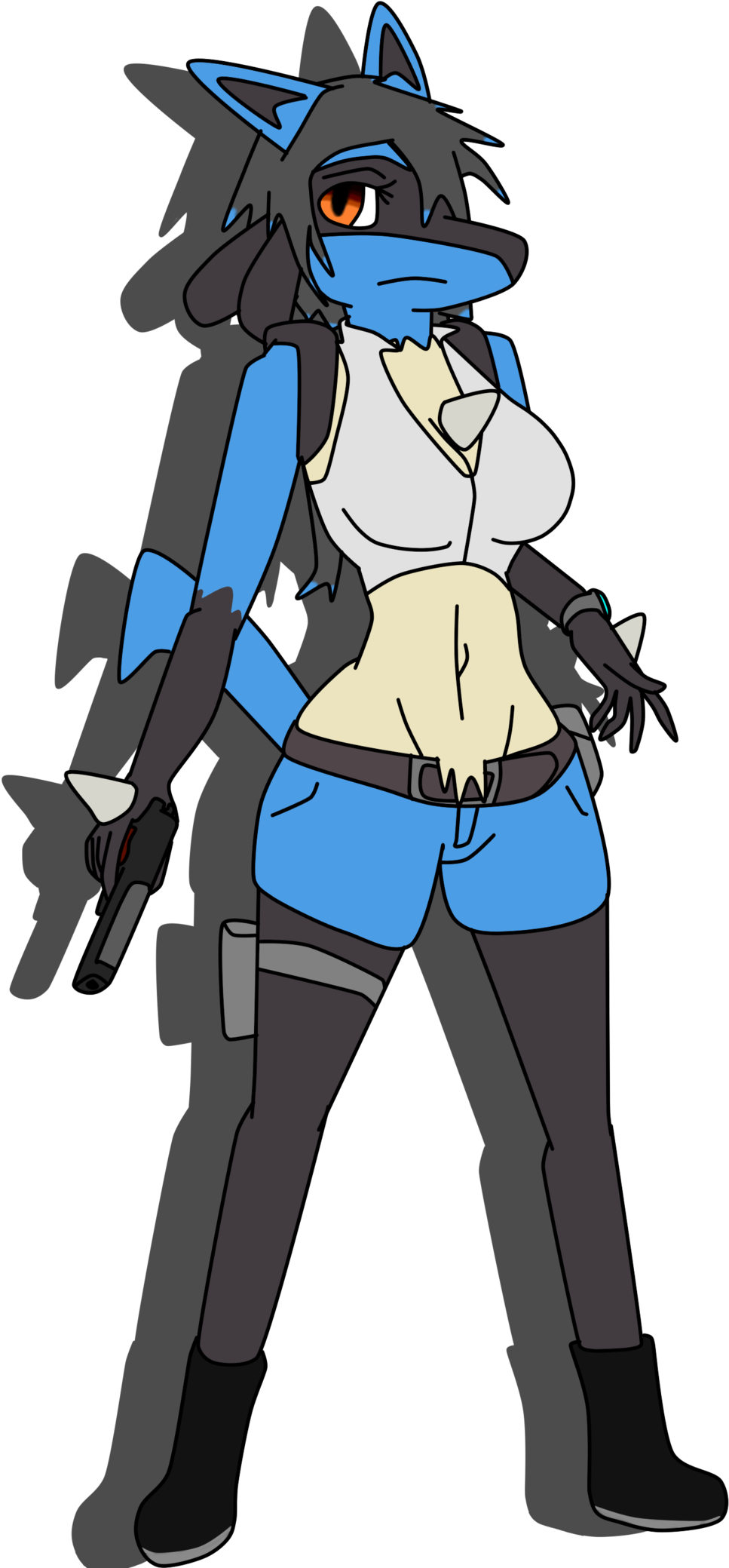 Jill The Lucario By Crashvalentine On Deviantart Jpg - Lucario Bikini (1024x2078), Png Download