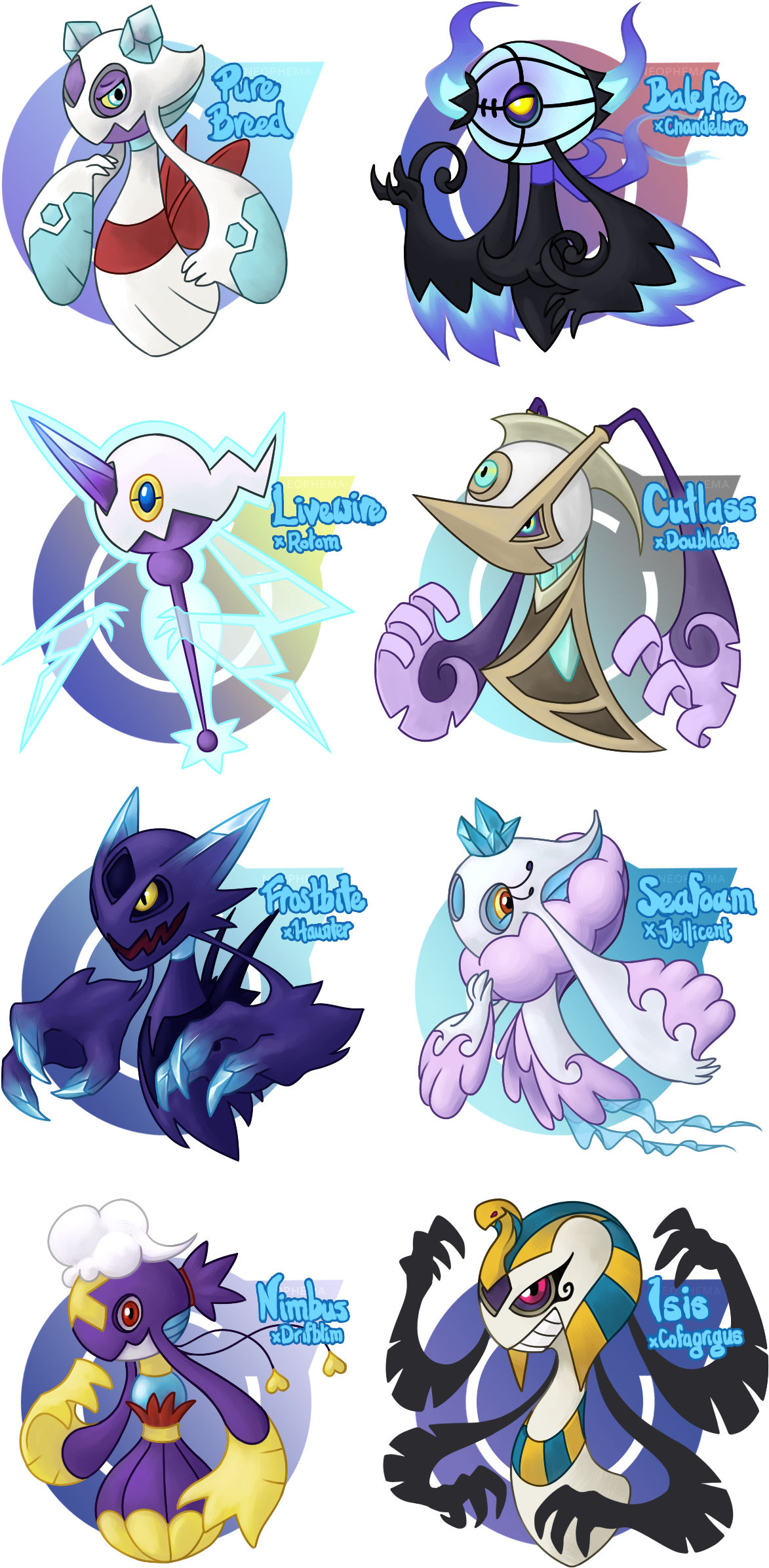 I Made Some Froslass Variations (1300x2600), Png Download