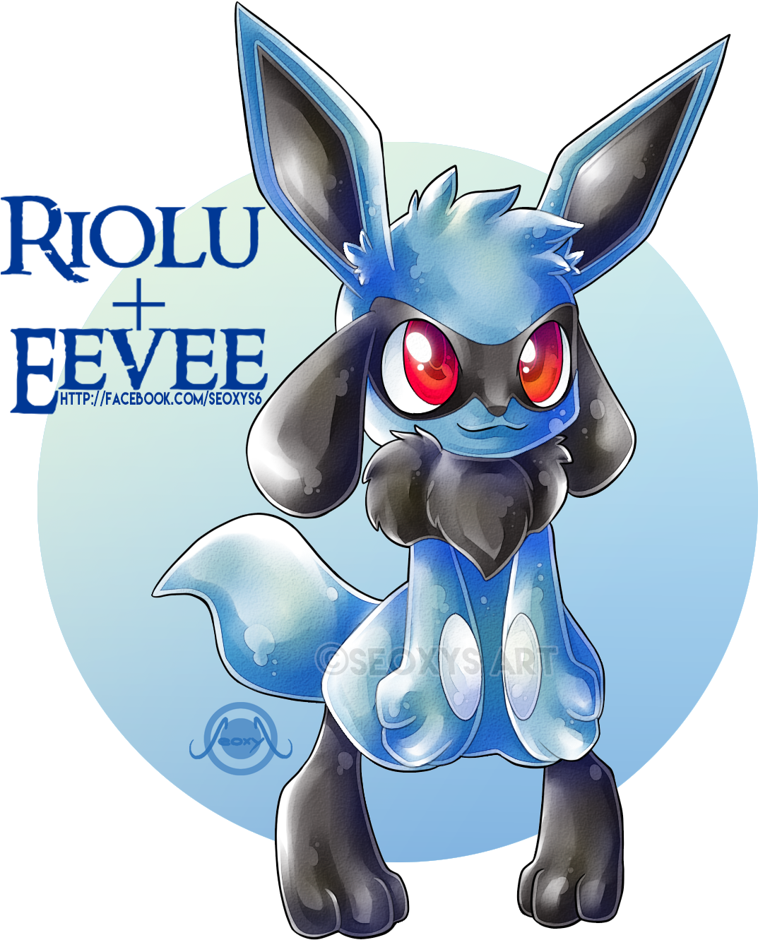 Lucario And Eevee Fusion (1111x1373), Png Download