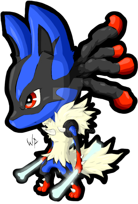 92 Images About Lucario On We Heart It - Pokemon Mega Lucario Chibi (500x708), Png Download