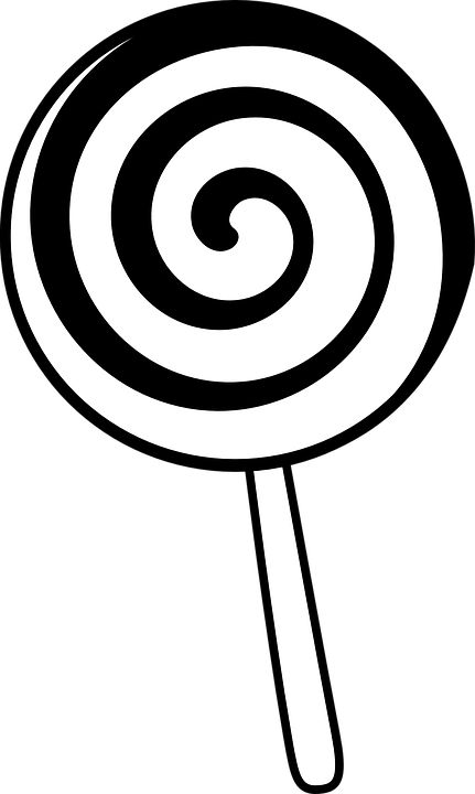 Black And White Candy Clipart 29 - Colouring Picture Of Lollipop (431x720), Png Download