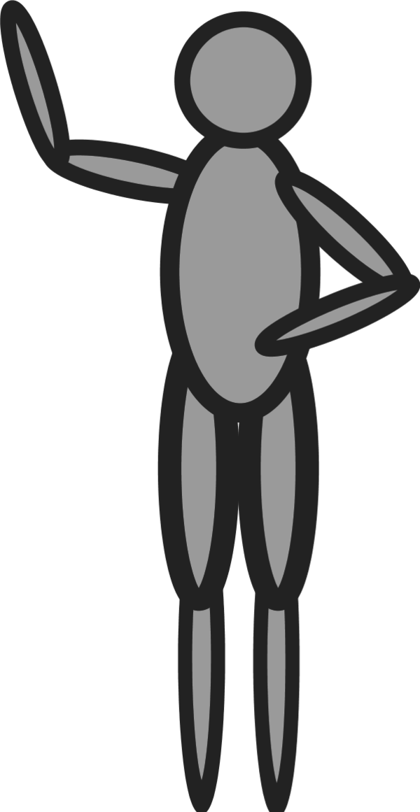 Doll Person Figure Waving Hand - Person Clip Art (600x1161), Png Download