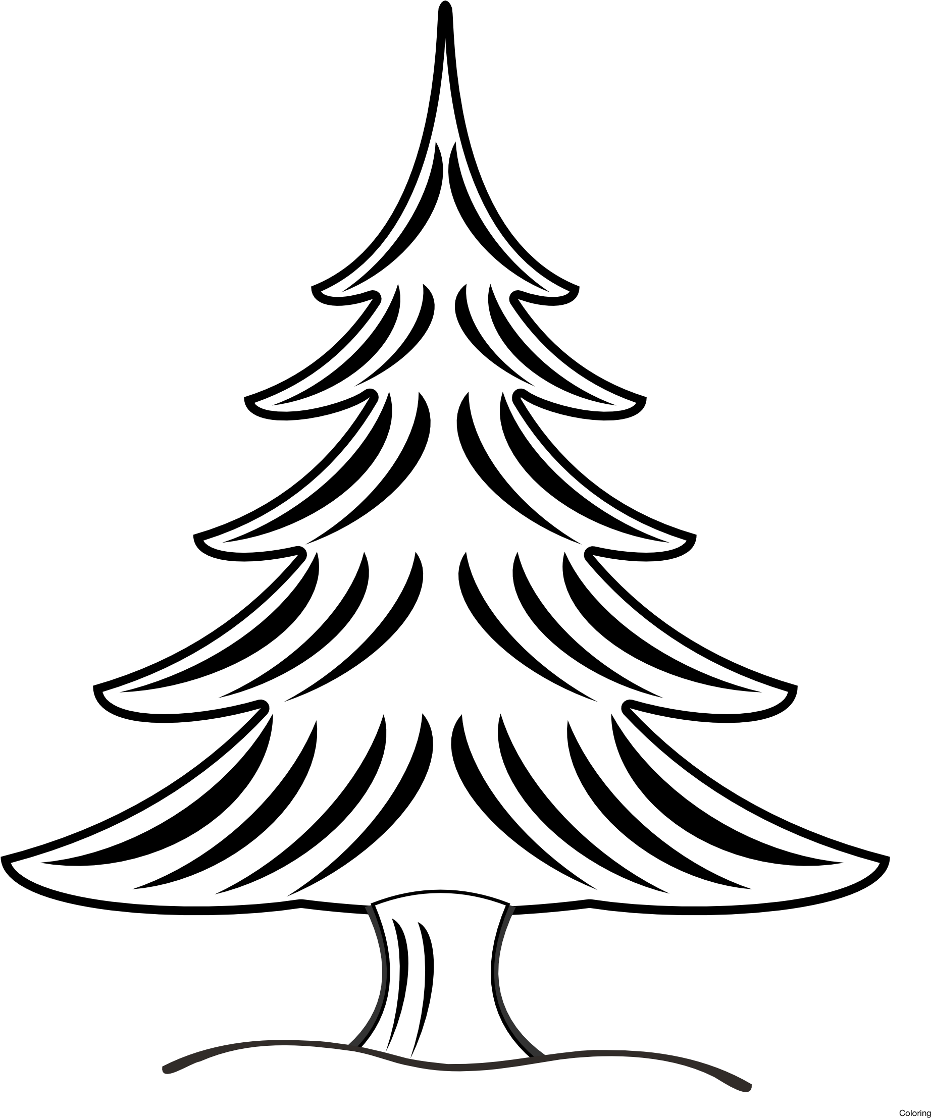 White Pine Drawing At Getdrawings - Black And White Pine Tree (1979x2430), Png Download