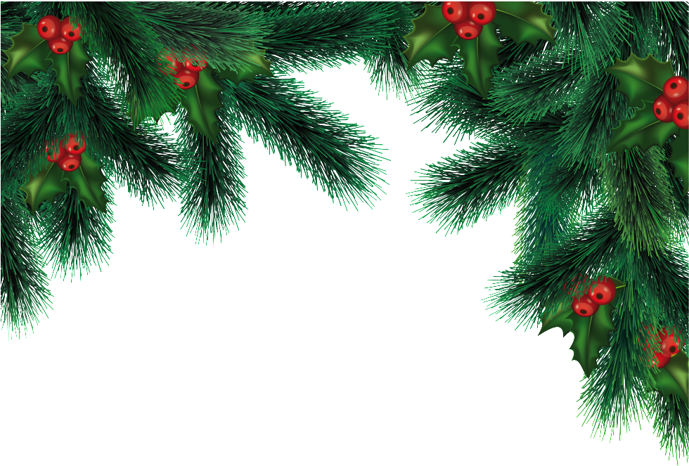 This Graphics Is Christmas Pine Tree Border About Christmas - Pine Branch Png Christmas (1024x673), Png Download