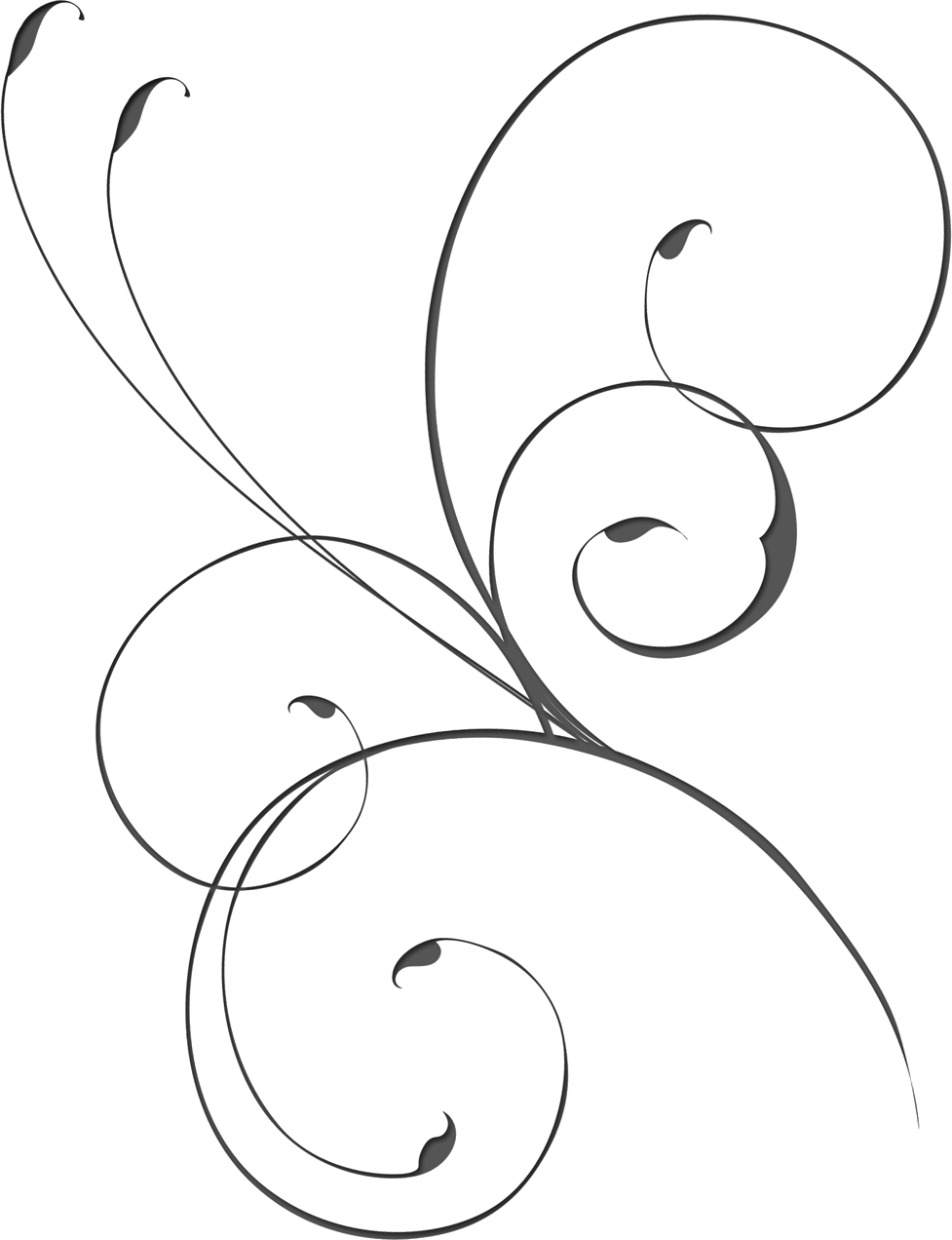 Simple Flourish Clipart - Line Art (977x1272), Png Download