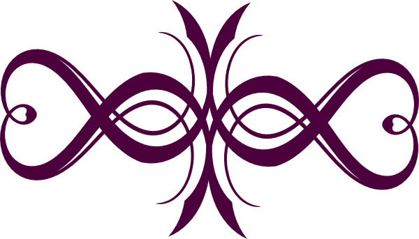How To Set Use Deep Purple Heart Flourish Clipart (600x343), Png Download