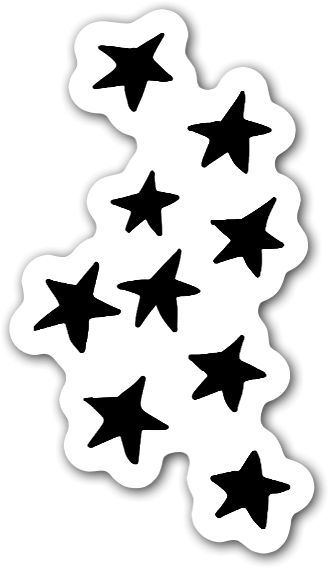 Black Stars Sticker - Christmas Day (362x600), Png Download