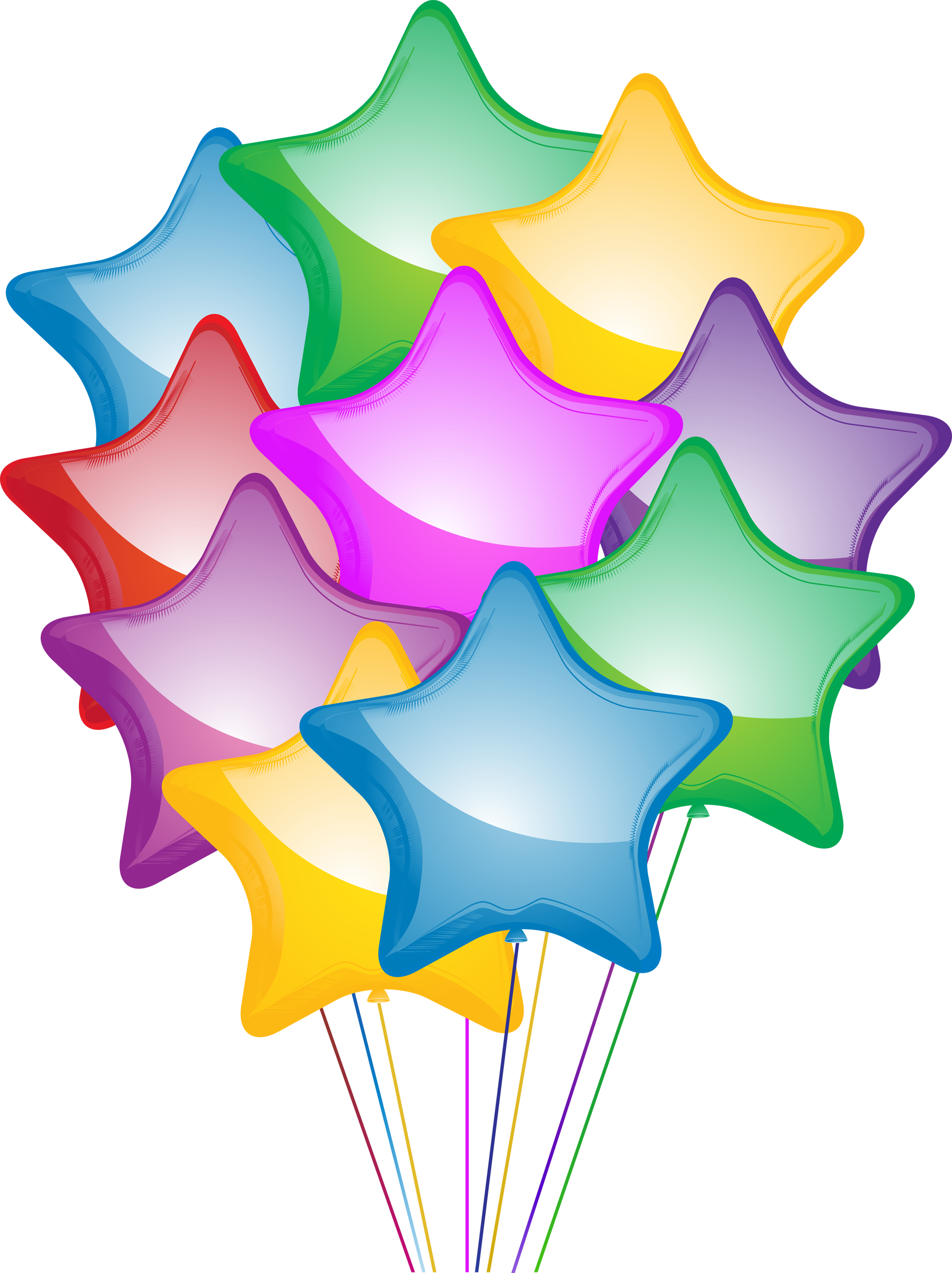 Happy Png Clipart - Happy Birthday Stars Png (1795x2400), Png Download