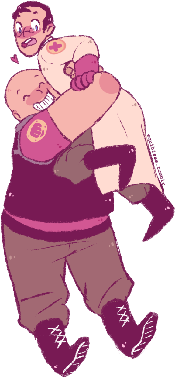 Explore Tf2 Funny, Team Fortress 2 Heavy, And More - Medic X Heavy (625x1278), Png Download