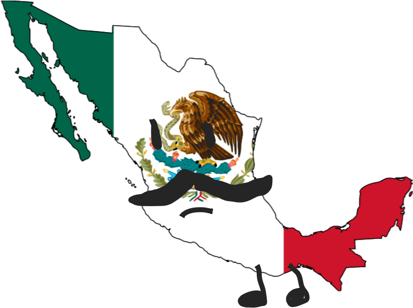 Mexico 0 - Mexico Flag Country Outline (1280x720), Png Download