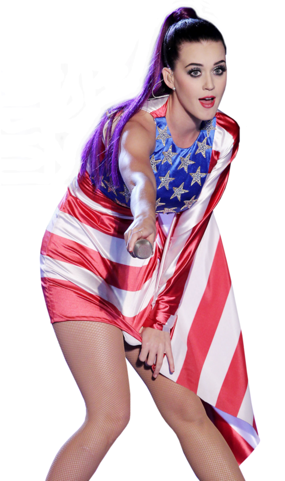 Katy Perry American Flag Png Image - Katy Perry American Flag Concert Music 32x24 Print (815x981), Png Download