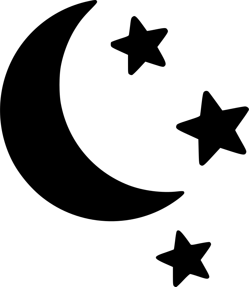 Clipart Black And White Stock Icon Download Onlinewebfonts - Moon And Stars Svg (850x980), Png Download