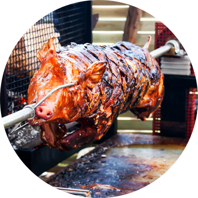 Roasted Pig - Asado De Cerdo Brasas (403x403), Png Download