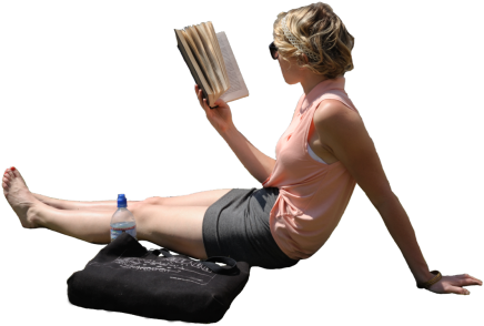Person Laying Png - Reading Books People Png (500x310), Png Download